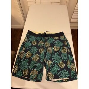 Old Navy Pineapple Swim Trunks Board Shorts Drawstring Summer Size 34